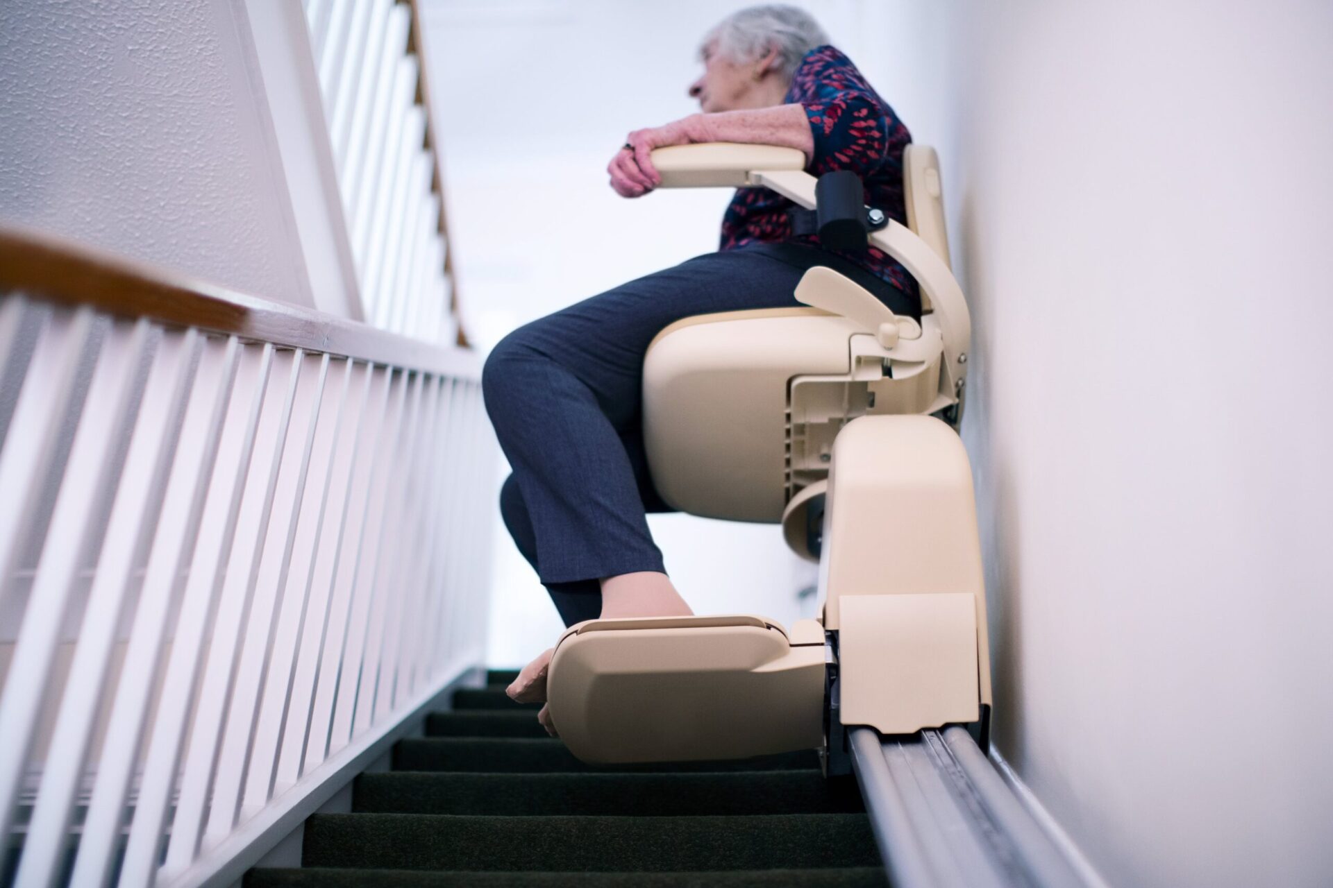 stair lift elders using near stairs